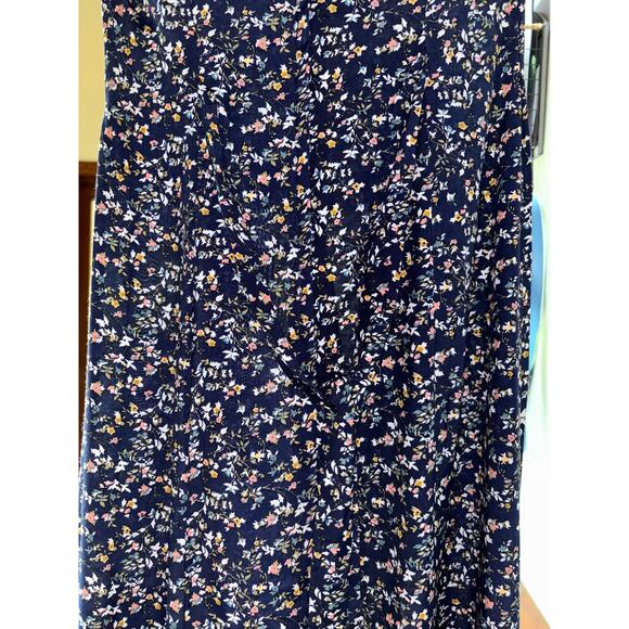 GUNNE SAX Womens Navy Blue Floral Long Prairie Cottage Short Sleeve Vtg Dress‎ - Picture 8 of 16